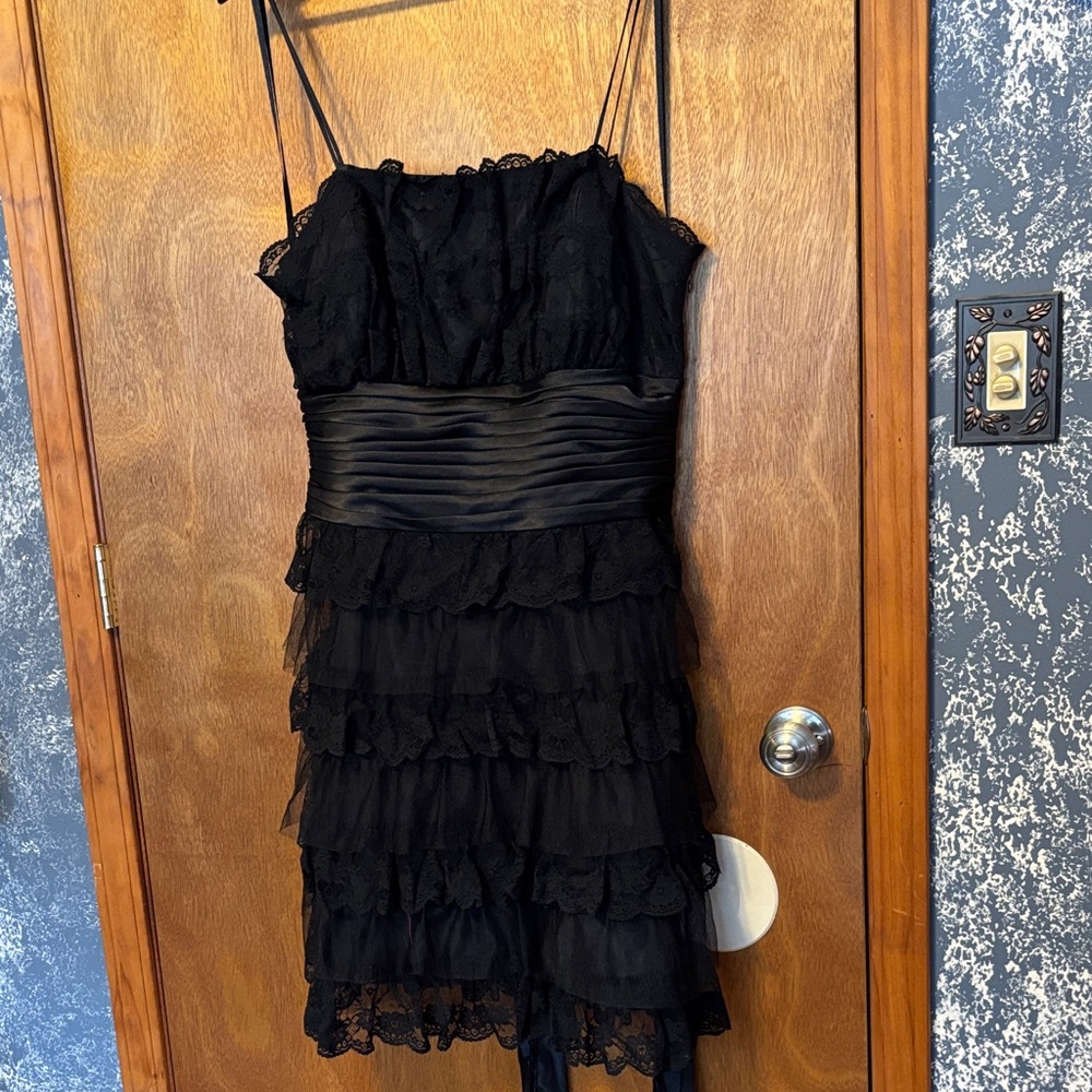 Hailey Logan Black Lace Prom Dress 13/14